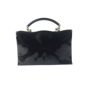 After Five Womens Black Kiss Lock Top Handle Bag With Coin Purse